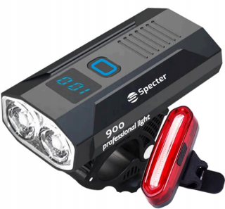 Svetlo na bicykel Spectre 900 lm USB + Svetlo na bicykel Spectre YQ-Y19 120 lm batéria
